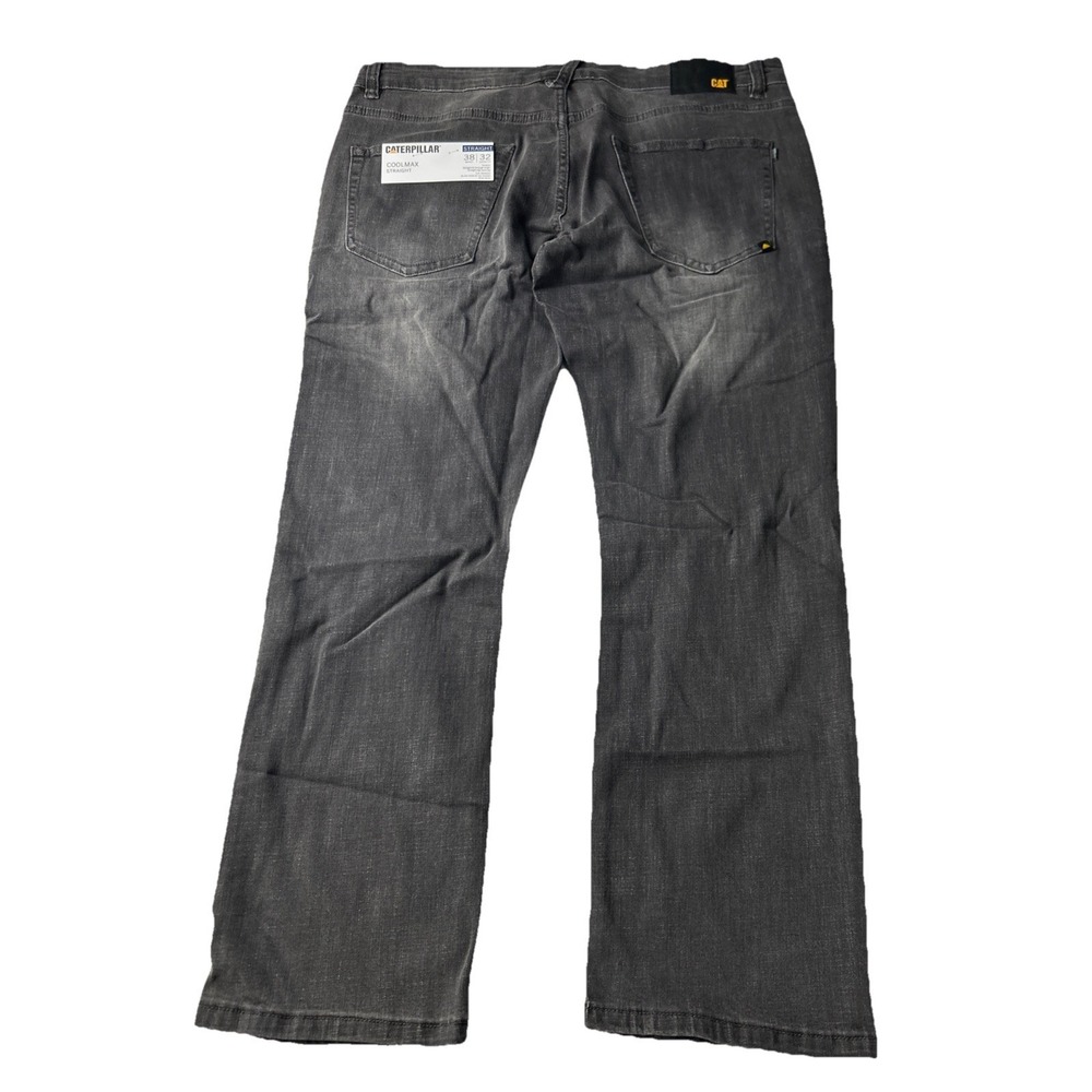 Caterpillar Coolmax Jeans Mens 38x32 Straight Workwear Concrete Stone